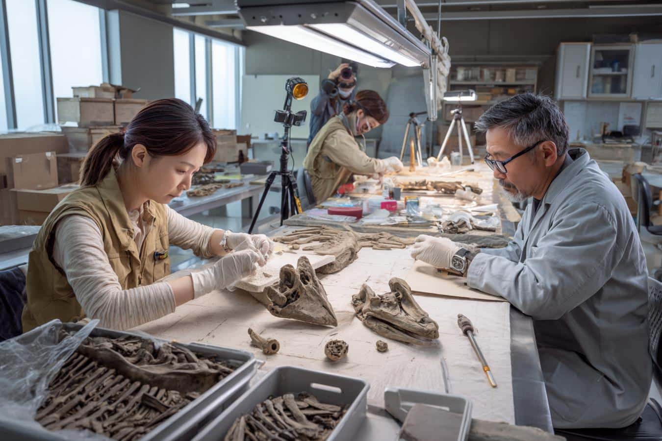 juvenile plant eating dinosaur skeleton